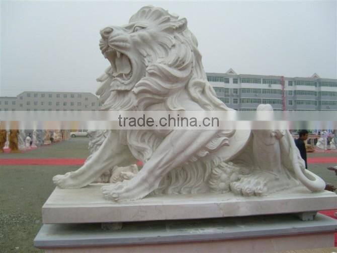 Antique lion statue stone animal sculpture VAS-B088