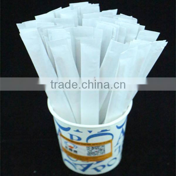 paper wrapped wooden drink stirrer