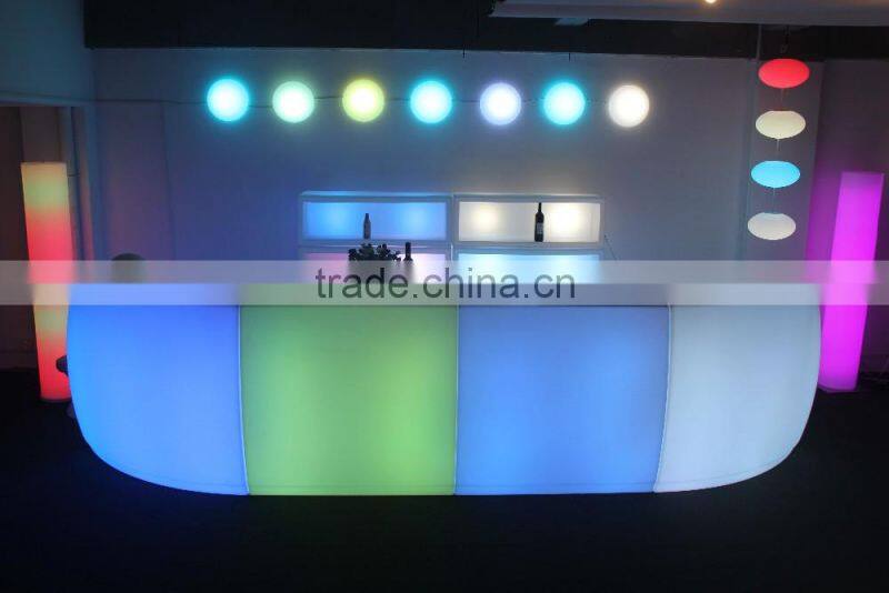 movable led illminated furniture bar counter for night club using