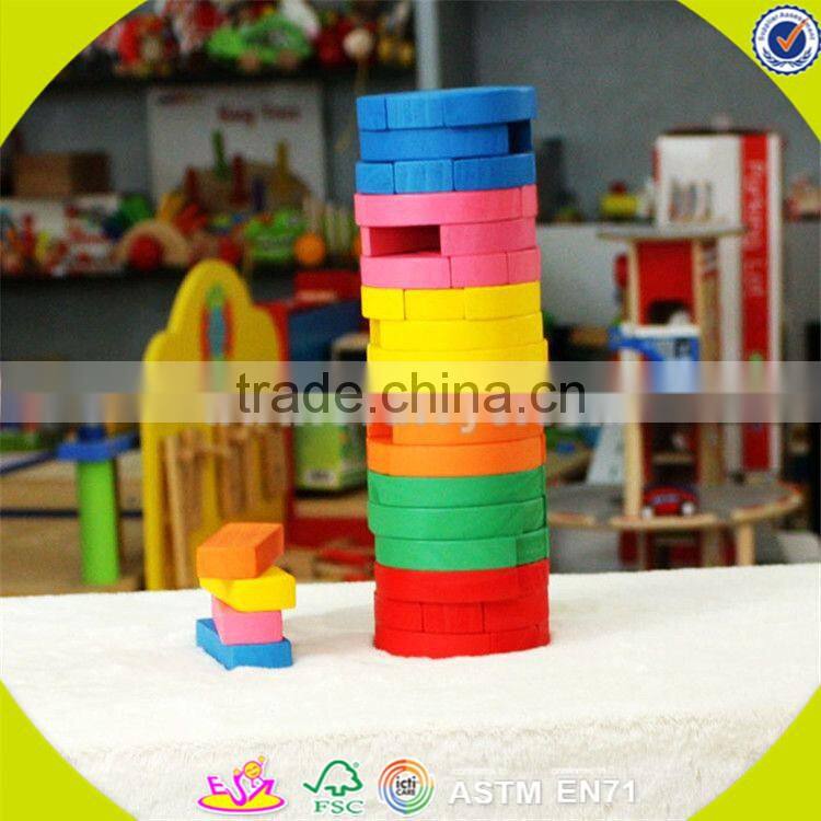 wholesale colorful baby stacking blocks wooden promotional bricks toy top fashion wooden baby stacking blocks toy W13D119