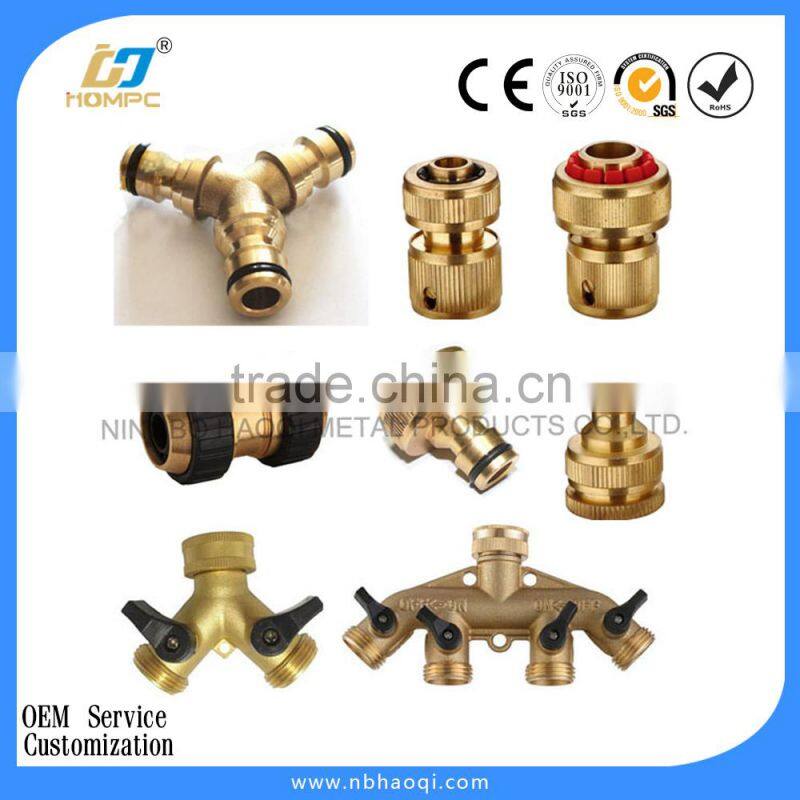 Brass Male and Female Garden Hose Quick Connectors Set