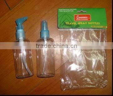 2pcs plastic 100ml PET bottle/cosmetic bottle for travl kit