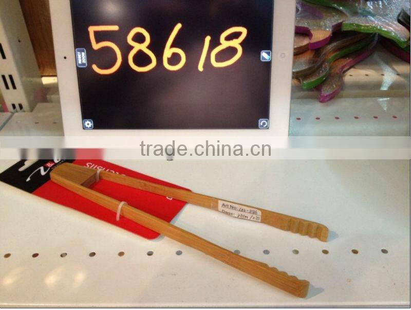 25.5*1.2cm Bespoke bamboo bread tong with teeth