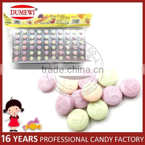 Smile Emoji Round Tablet Candy Dextrose Pressed Sugar Candy