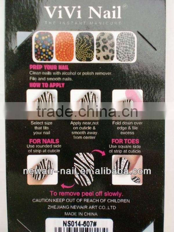 2014 wholesale fashion 3D Nail Art Stickers & Decals for jewel nail strip
