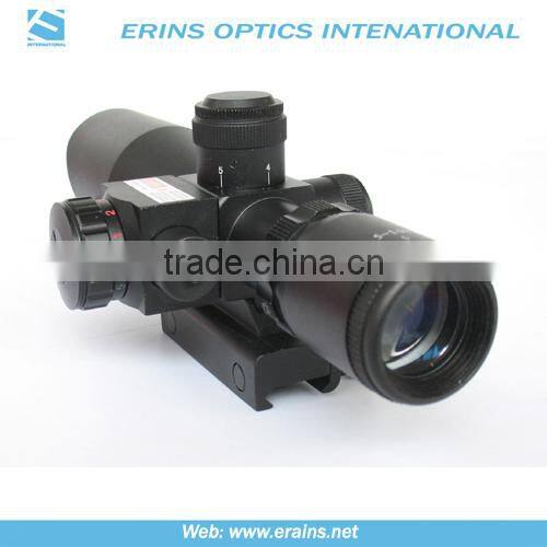 Compact 2.5-10X40 rifle scope red green Mil-Dot Reticle with side attached red laser sight scope combo