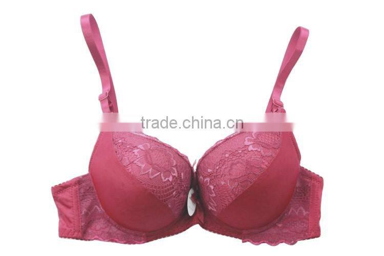 New! Perfect shape coverage bra/lace-trim bra