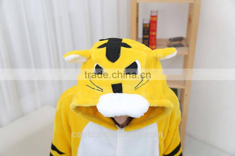 flannel cartoon adult animal jumpsuit animal pajamas jumpsuit tiger design