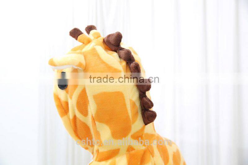 flannel cartoon adult animal jumpsuit animal pajamas jumpsuit giraffe design