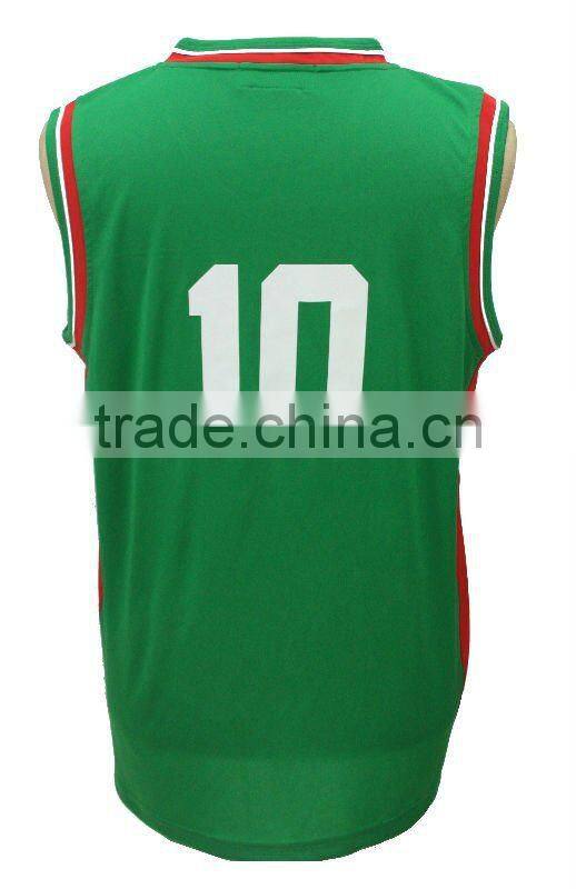 Team basketball jersey with number on back