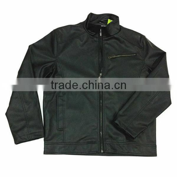 2014 Hot Selling Black Leather Jacket Men