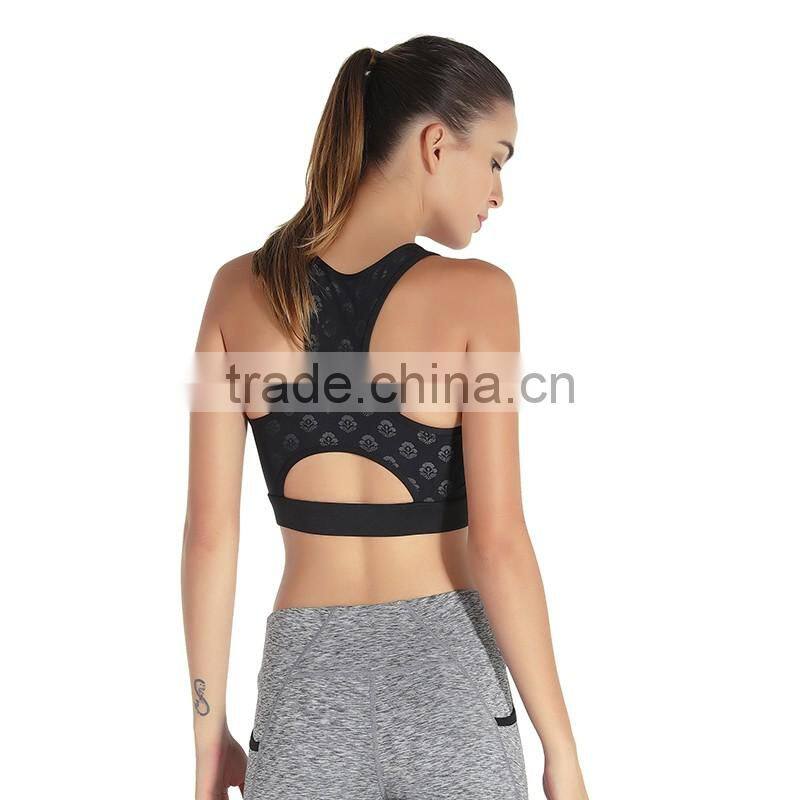 2017 Gym Blank Sportswear Custom Dri Fit Sport Clothes Sexy Women Hole Sale Bra