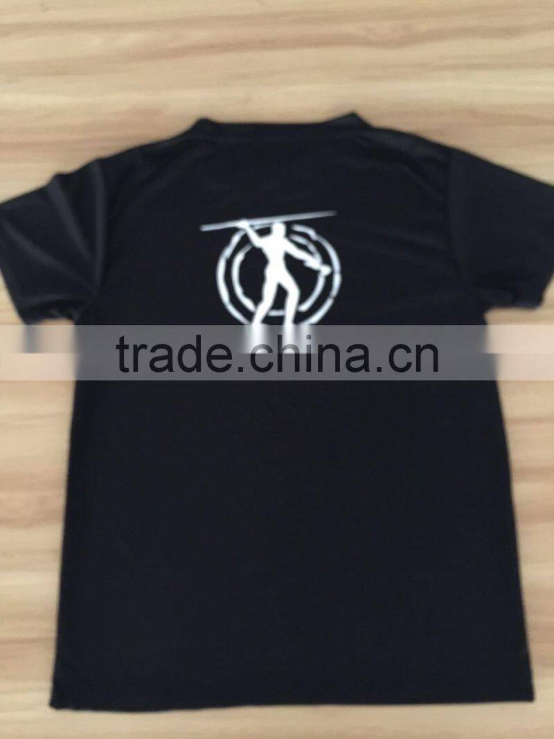 32S soft black polyester tshirt ,100%polyester t shirt in high count