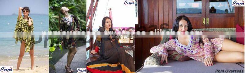 Glass Bead and Zircon Embellished Beach Kaftan.