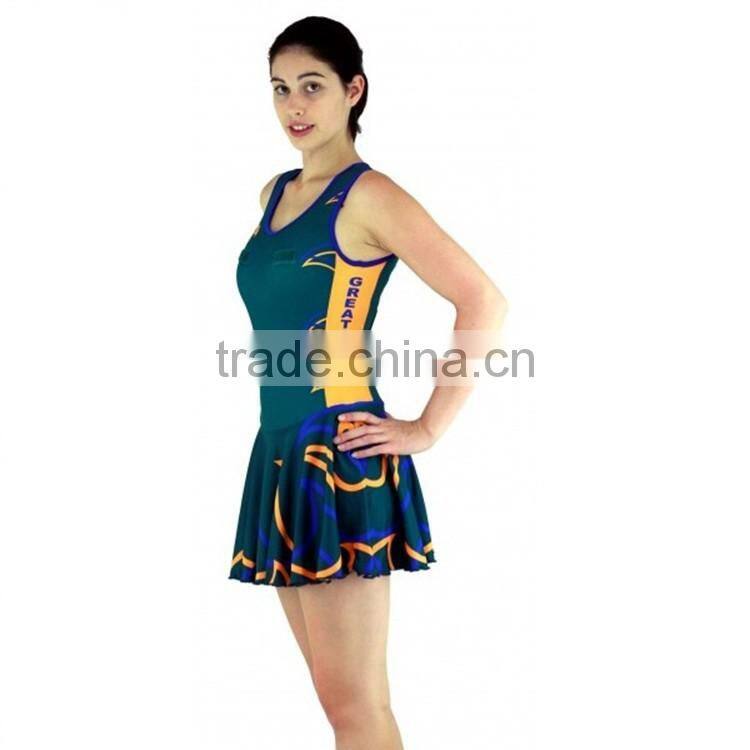 New Style custom sublimation basketball jersey netball dress cheap netball uniforms