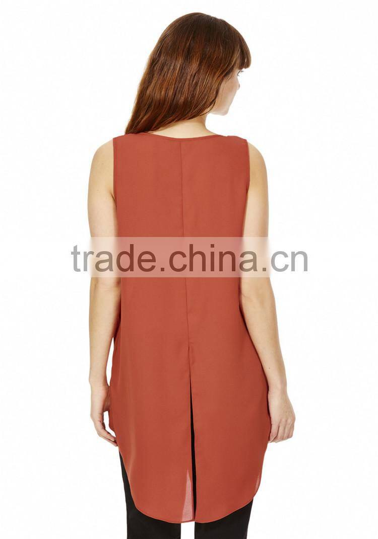 Body building singlesTall Split Back Crepe Vest womens singlet vests