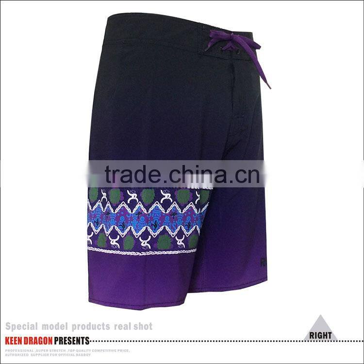 OEM service popular design waterproof zipper pocket mens surfing shorts