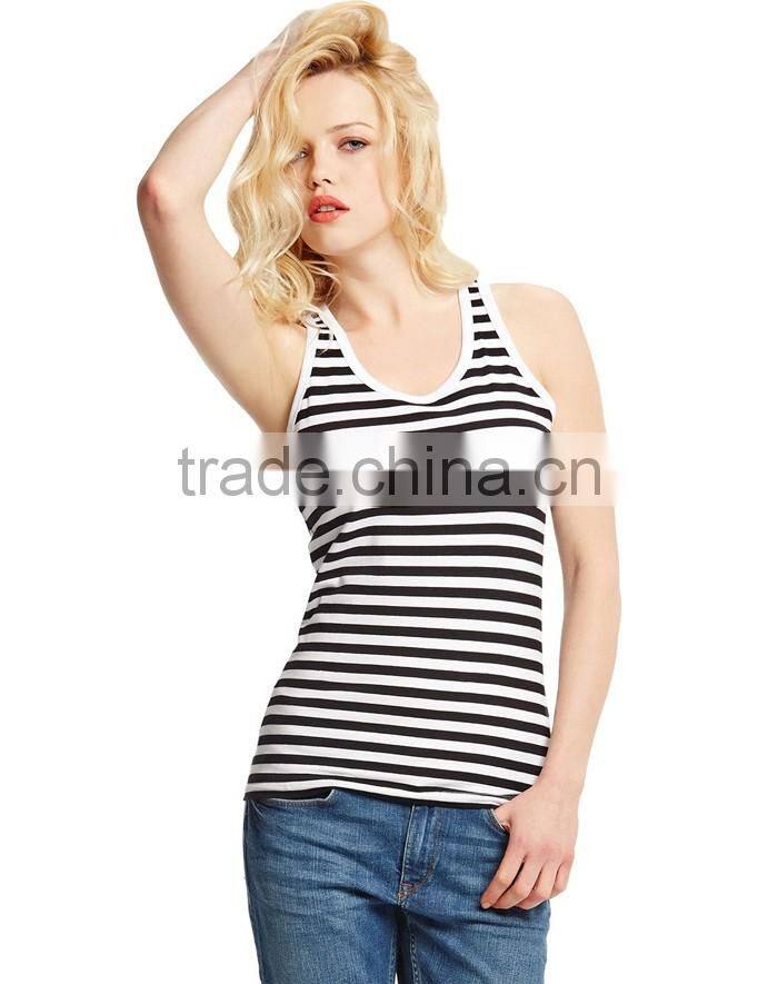 Classic comfortable stripe ladies tank tops