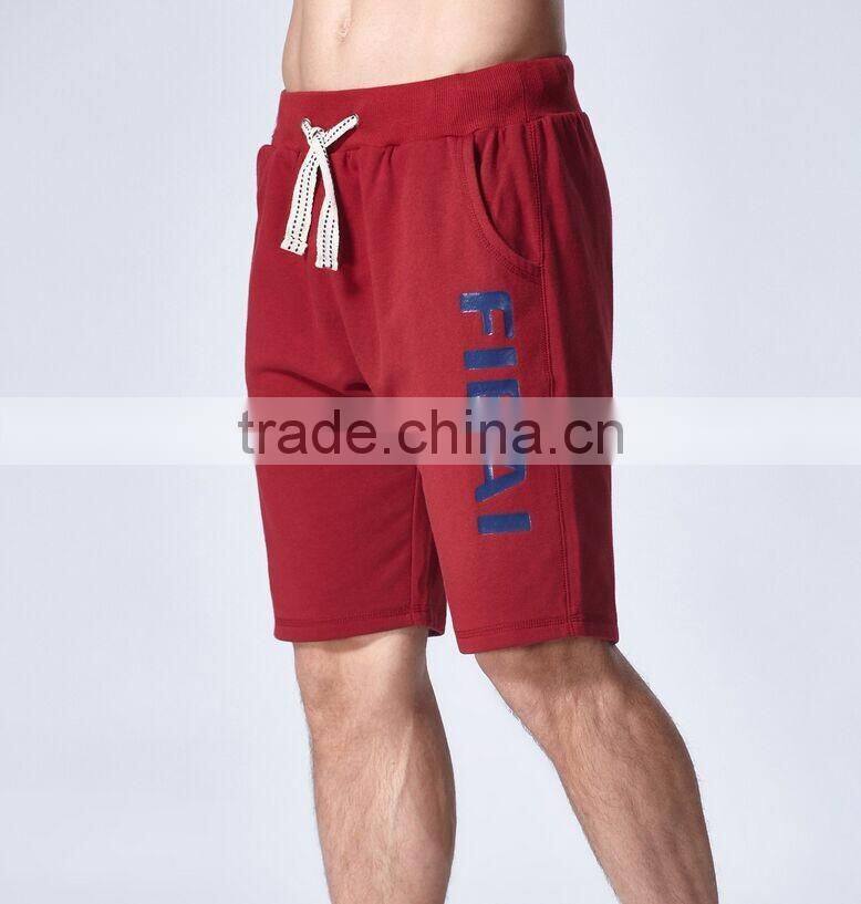 China Guangzhou Custom Logo Silk Screen Printing Shorts Black Cotton French Terry Running Outdoor Sweat Men Shorts