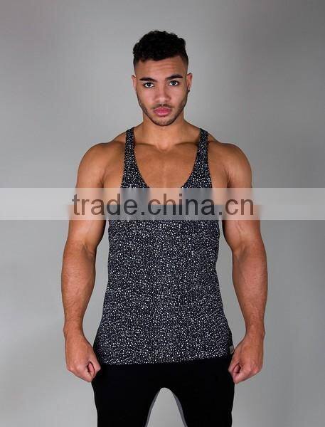 mens low cut stringer singlets vest with a scooped & lengthened body