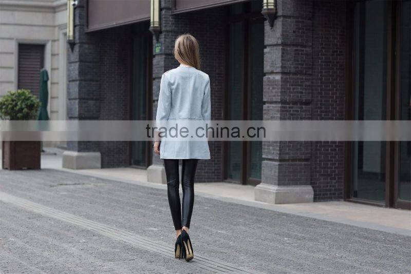 new fashion suede jacket long coat for ladies women's long washed elegant coat