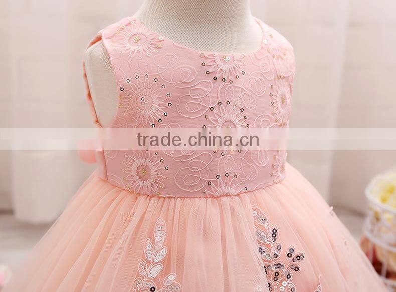 Hot sale 0-2Y girl dress princess birthday dress for girl of 1 years old