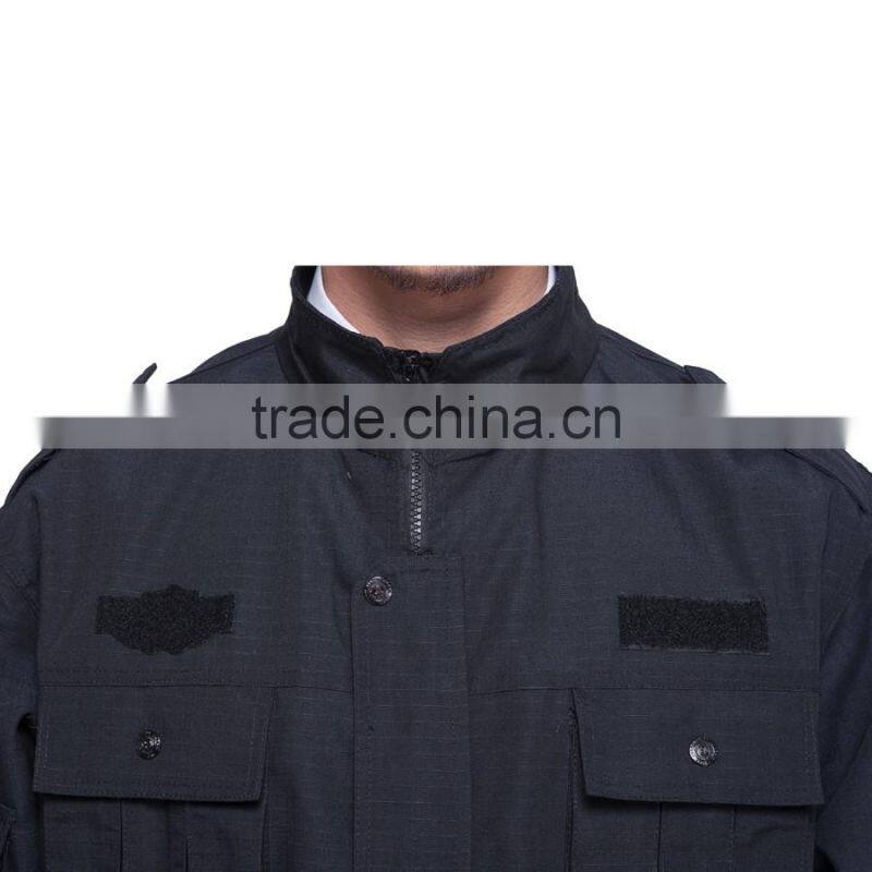 Juqian HighClass New Design Best Black Color Thick Winter Military Security Guard Uniform For Sale