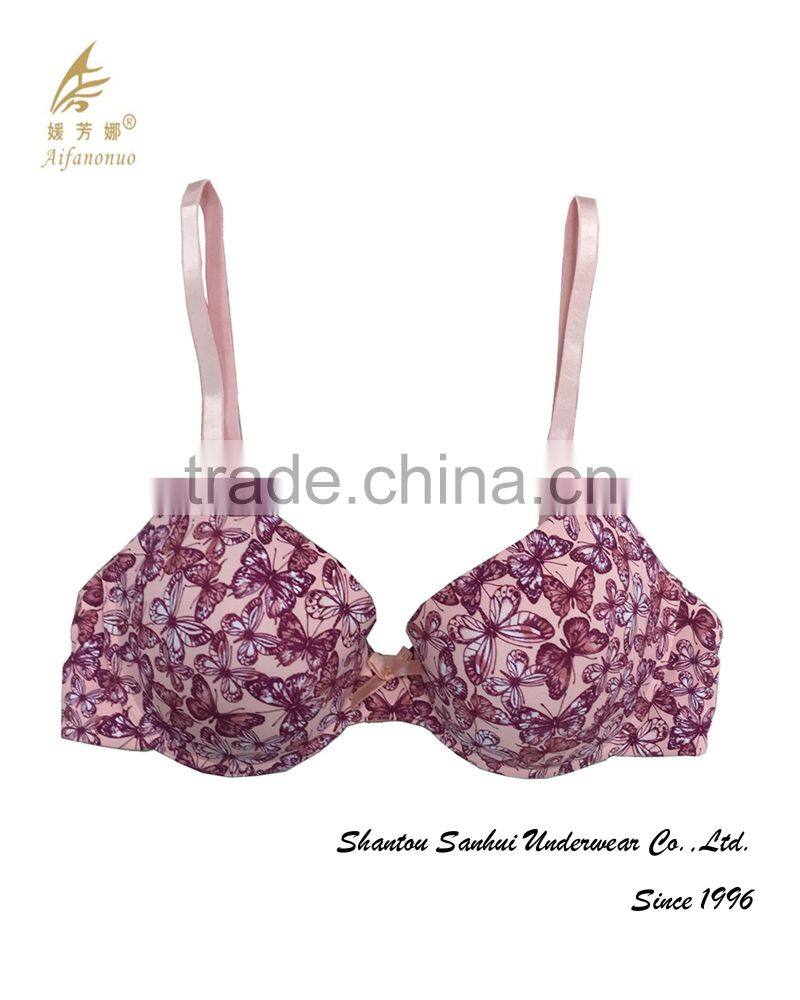 New design butterfly printing fashion ladies bra sexy bra underwear
