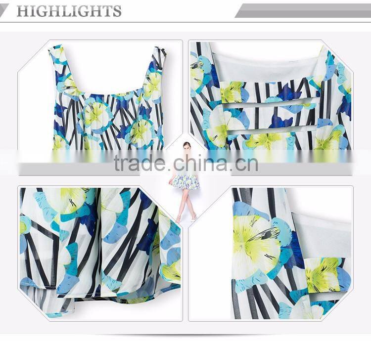 Cute Pattern Floral-Printing Advanced Apparel Dresses