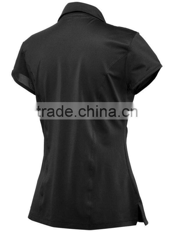 Hot Sale Custom Sports Wear Slim Fit Bulk Black Polo Shirts For Women