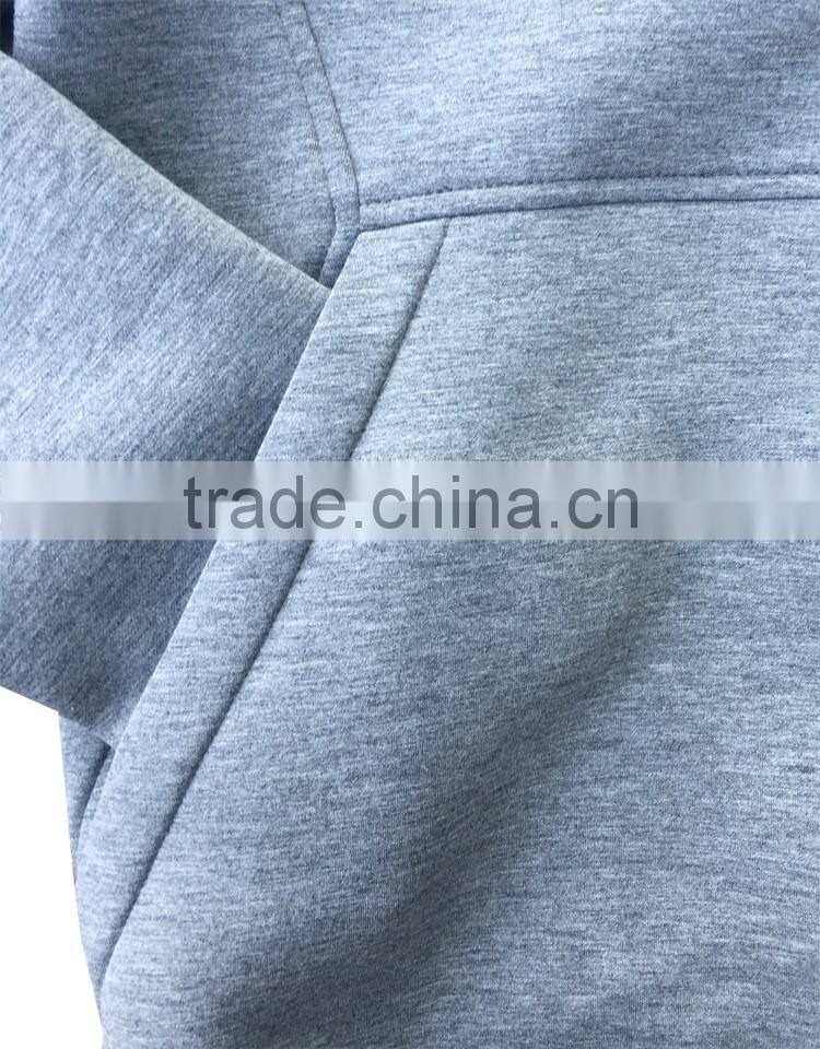 Men's casual hooded sweatshirt contrast color space knitting fabric jacket fleece