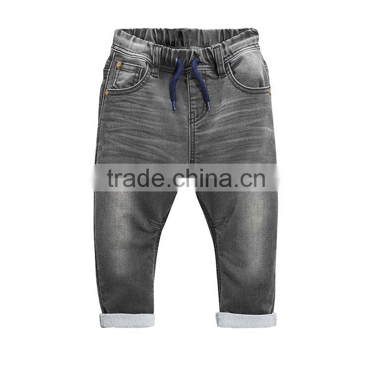 2017 Latest fashion children jeans pants grey denim kids boy jeans