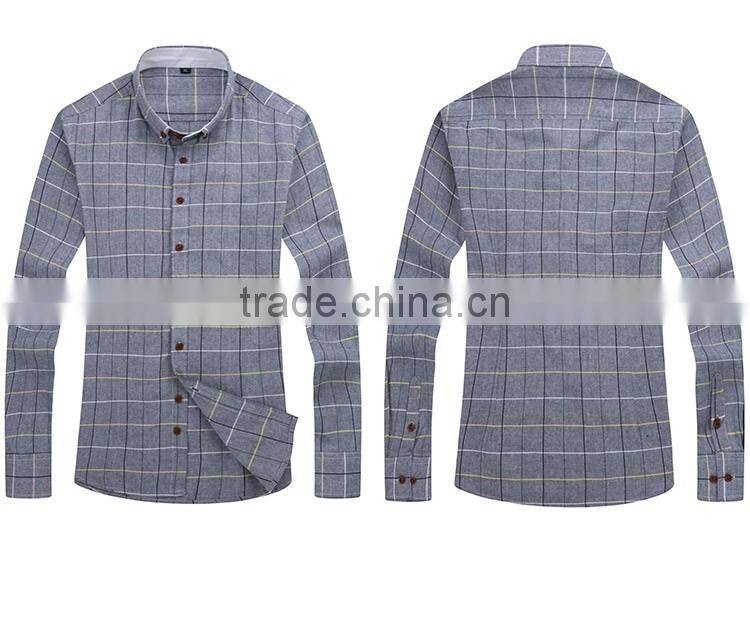 Business casual plaid shirt wash-and-wear cotton of cultivate one's morality men long sleeve shirt male tide