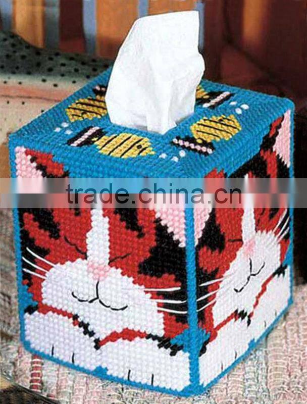 DIY goods,3D Cross stitch Embroidery.beautiful.Tissue Box-004-01