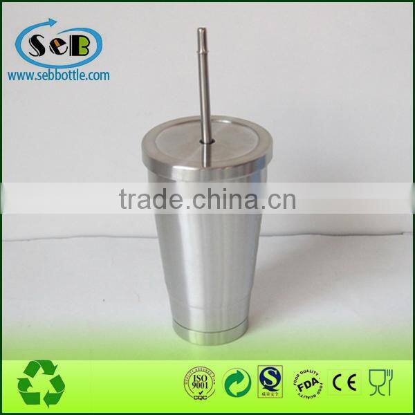 16oz stainless steel tumbler with straw stainless steel coffee mug