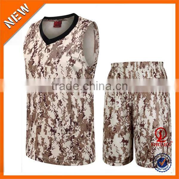 New arrival camo basketball uniform,bule basketball jersey design 2016 H-832