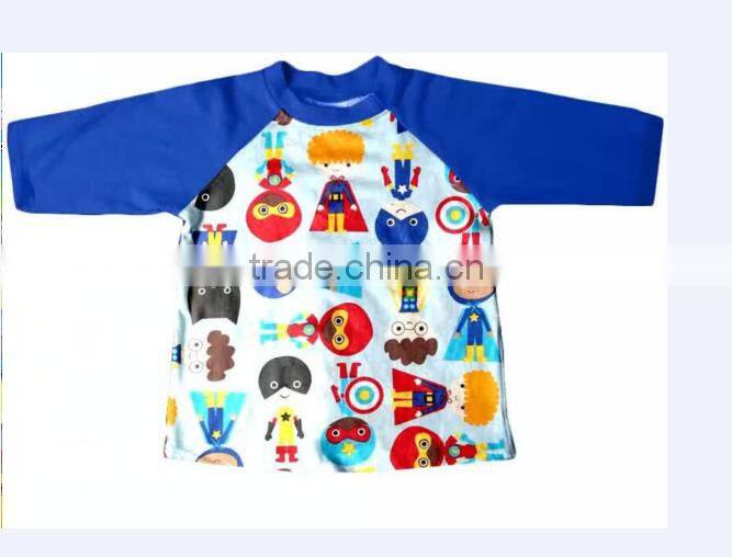 2017 fashion kids Small superman raglan design boys wholesale t- shirts