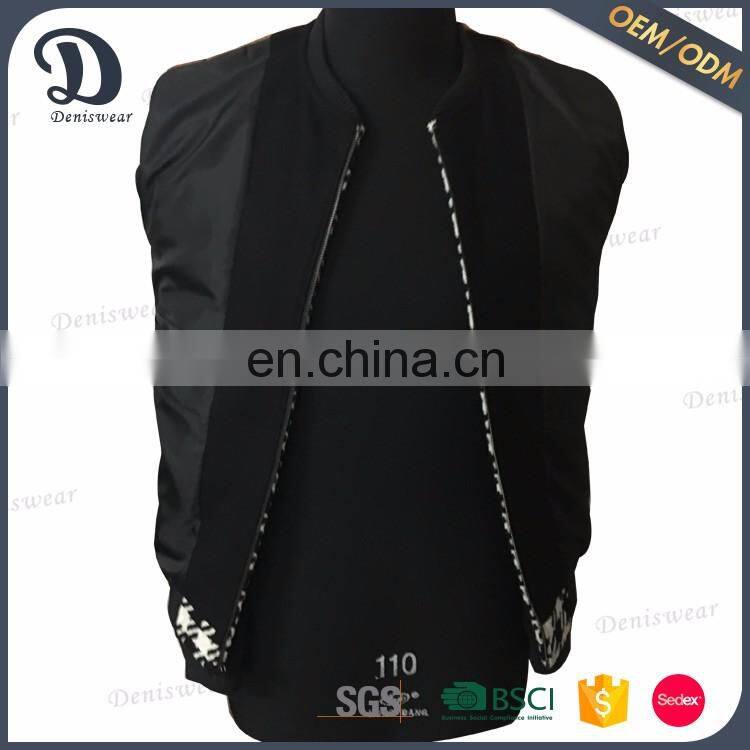 Latest print design men short wool bomber jacket