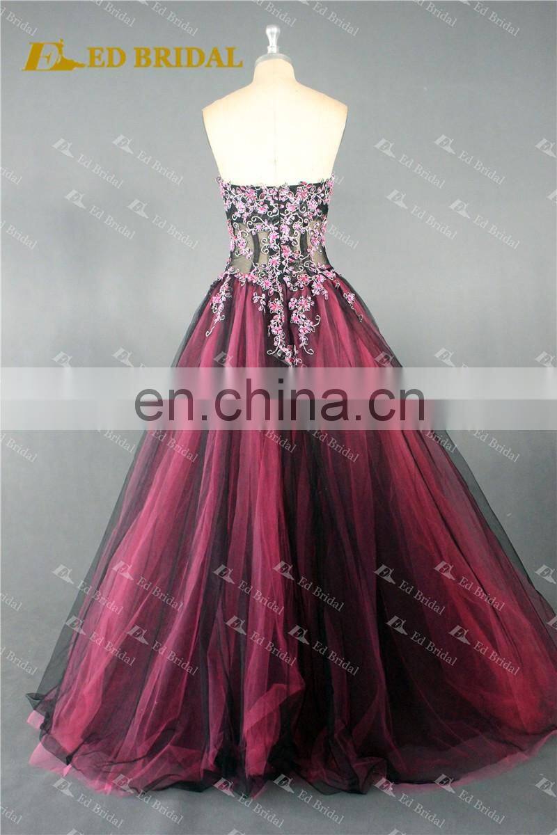 LN135 Sexy See Through Corset Lace Appliqued A Line Real Sample Prom Dresses Made In China