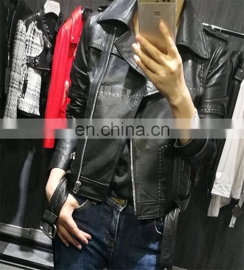 Italian Soft Jacket Genuine Lambskin Leather Slim Leather Jacket Woman Color