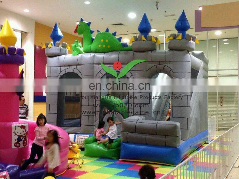 Hot sale indoor playground using PVC Tarpaulin inflatable dragon bouncer castle