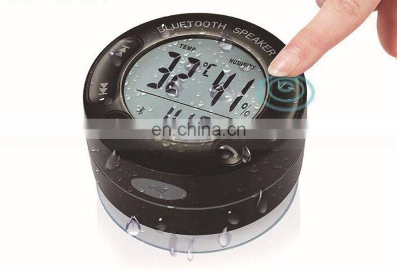 Portable Wireless Bluetooth V3.0 + EDR Shower Speaker with diaplay Temperature and Humidity