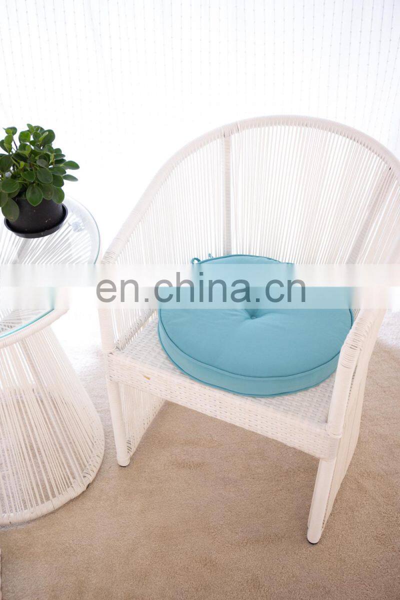 Recyclable Polyester Solid Blue Color Round Seat Pad Chair Pad for Indoor and Outdoor