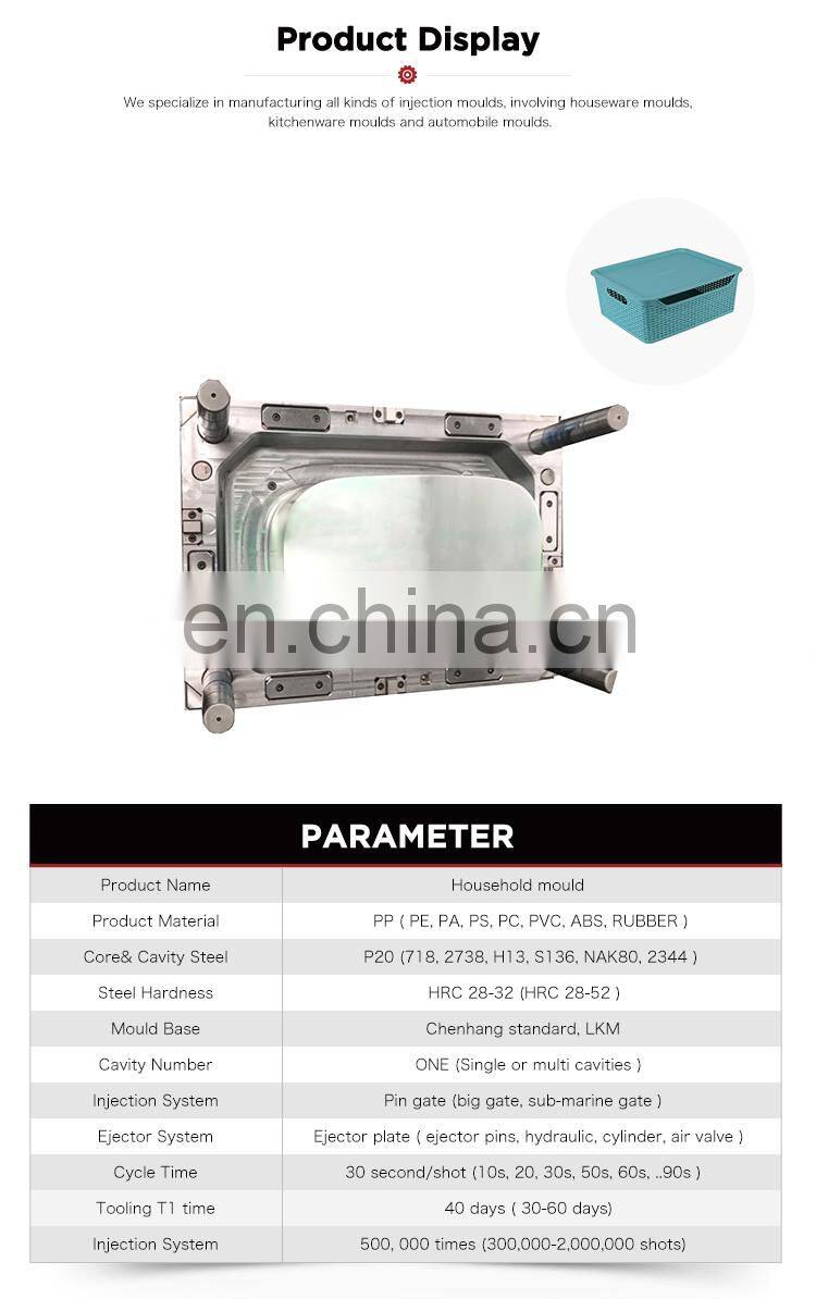 Durable plastic household container injection machine moulding die