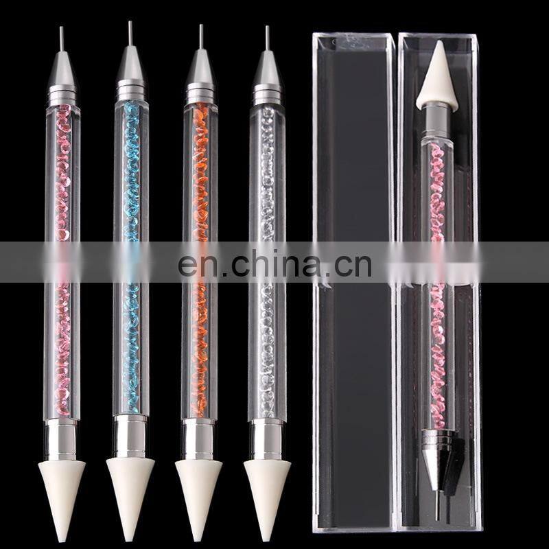 Wholesale Nail Art Dual-ended Dotting Pencil Wax Head Pick Up Rhinestone Picker Nail Art Pen