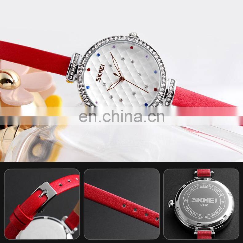 Original quartz watches leather watch band 3atm water resistant stainless steel back