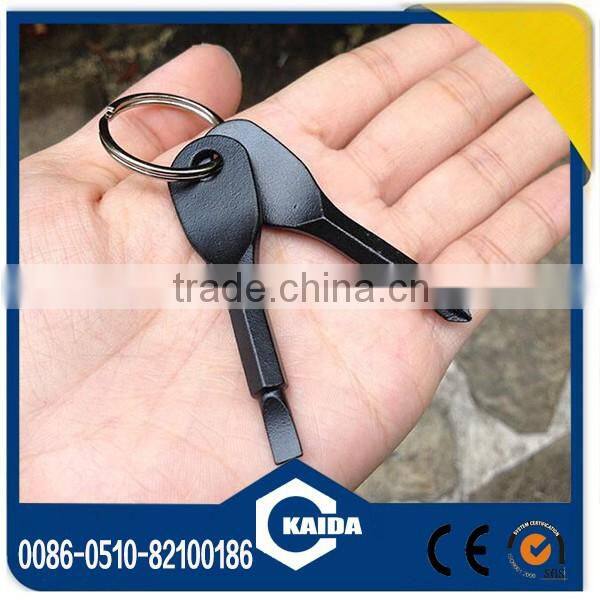 Mini pocket stainless steel outdoor tool EDC slot and phillips screw driver with key ring