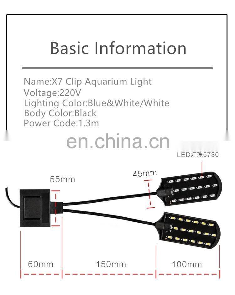 Super Bright Double Head X7 15W led light For Tanks Coral Reef led aquarium light