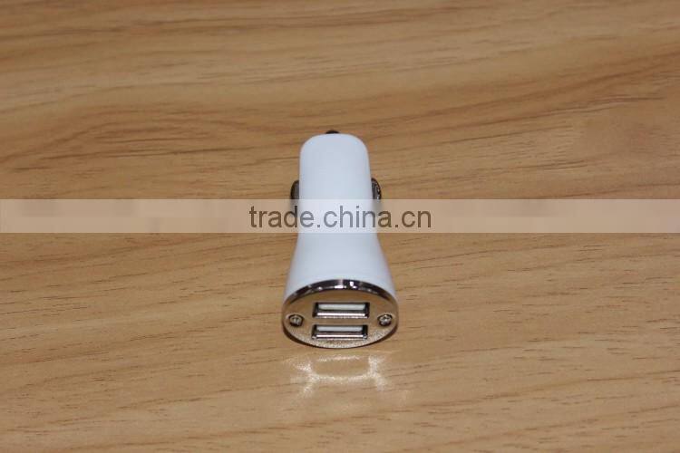 2016 New Fashion Design Dual USB Car Charger 5v2a Rapid charging with Kinds of Color