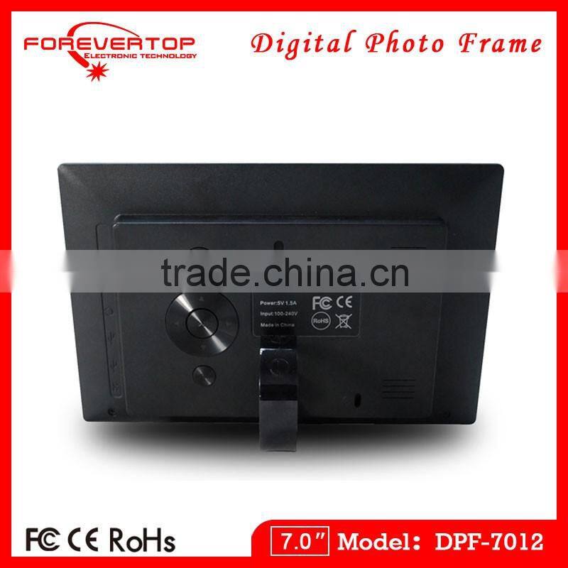 7-inch digital digital photo frame loop video with 800 x 480 Pixels Resolution and MP3 Player